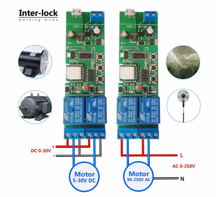 DC7-32V/5V 2 Channel 10A Relay WiFi Wireless Delay Relay Module APP Remote Control for Smart Home Android  IOS