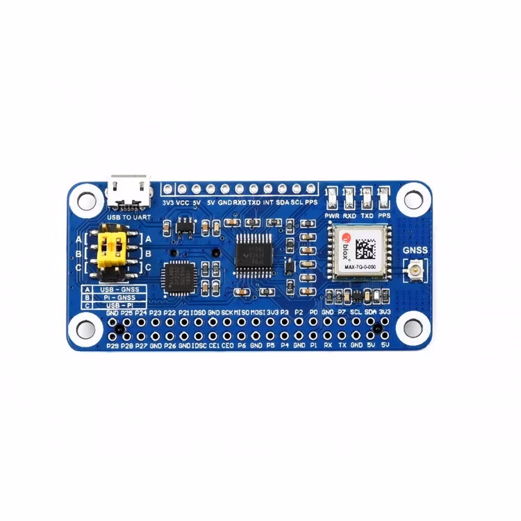 MAX-7Q GNSS HAT for Raspberry Pi, GPS, GLONASS, QZSS, SBAS