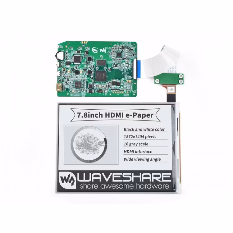 7.8inch E-Paper E-Ink Display, HDMI Display Interface, 1872×1404 Pixels