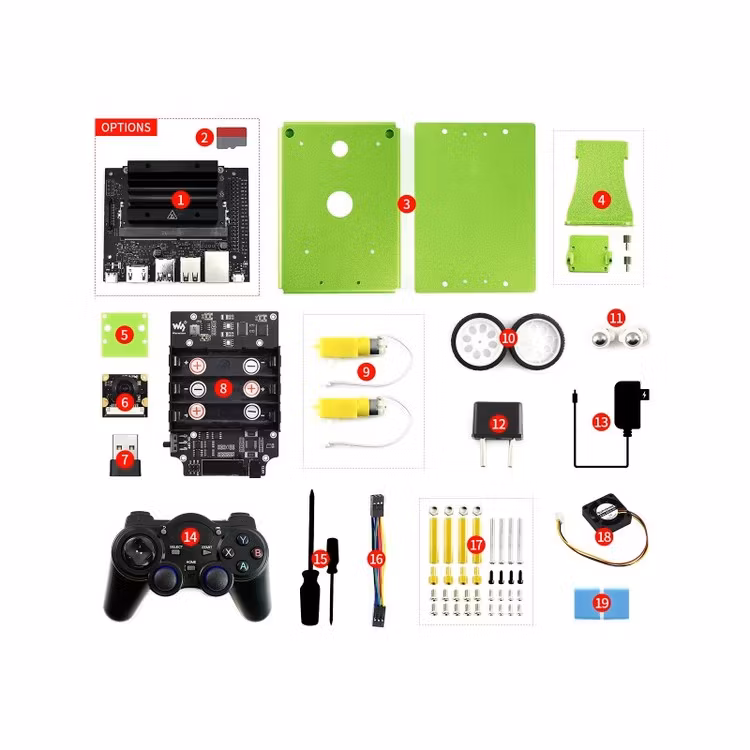 JetBot 2GB AI Kit, AI Robot Based on Jetson Nano 2GB Developer Kit