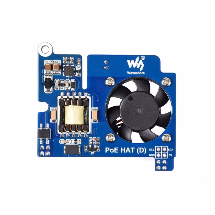 Power over Ethernet HAT (D) for Raspberry Pi 3B+/4B, 802.3af-compliant, Official case compatible