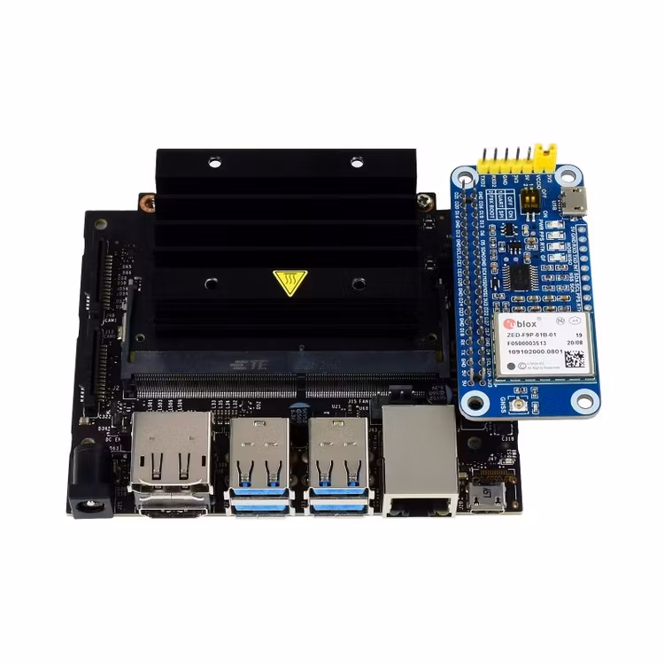 ZED-F9P GPS-RTK HAT for Raspberry Pi, Centimeter Level Accuracy, Multi-Band RTK Differential GPS Module