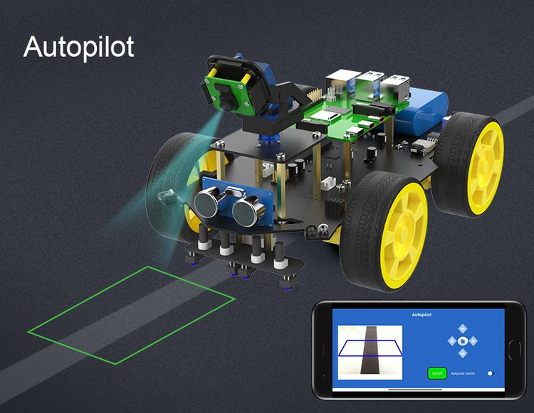 Raspbot AI Vision Robot Car with FPV camera for RPi5