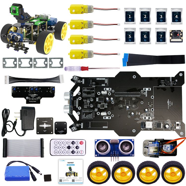 Raspbot AI Vision Robot Car with FPV camera for RPi5