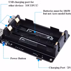 52Pi 18650 UPS With RTC & Coulometer Pro Power Supply Device Extended Two USB Port for Raspberry Pi 4 B / 3B+/ 3B