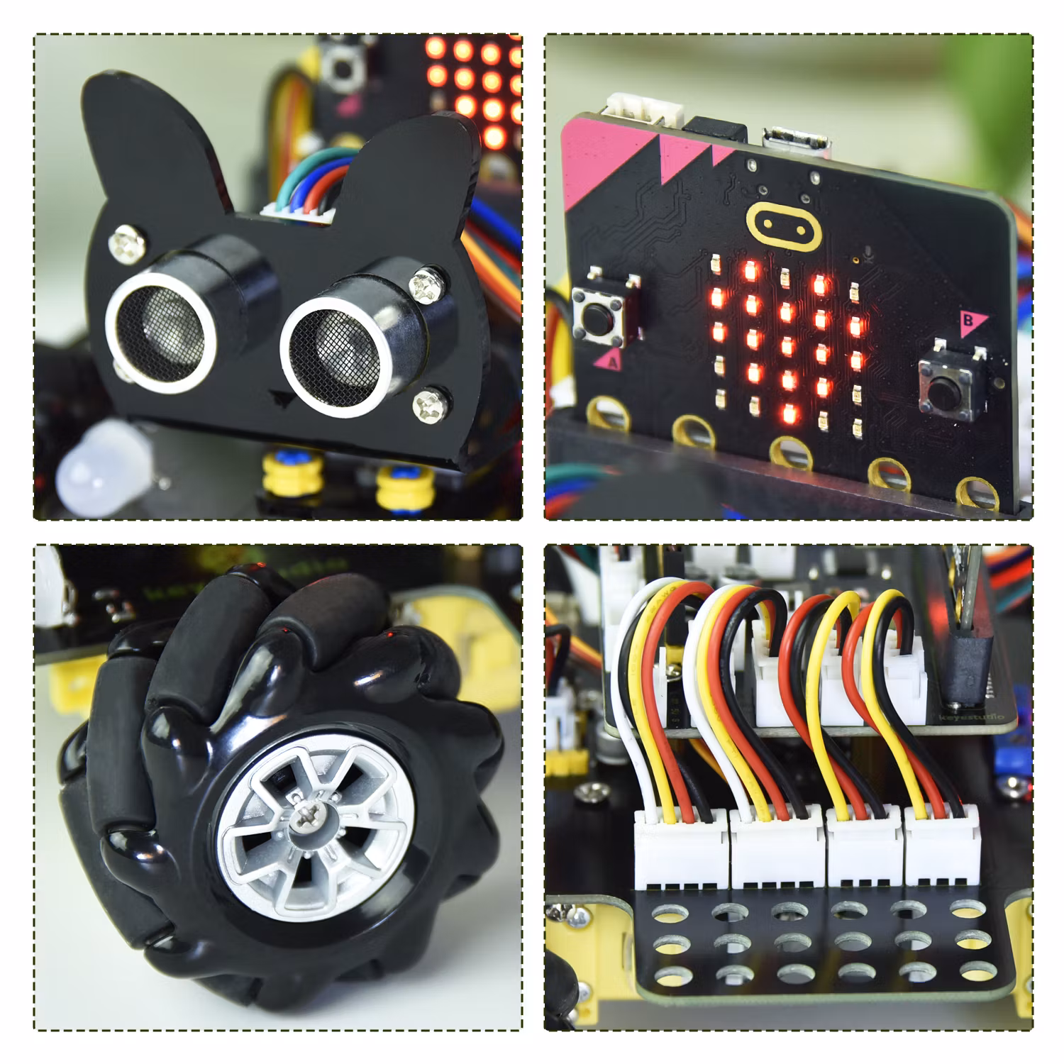 Keyestudio Micro:Bit V2 4WD Mecanum Wheel Robot Car Kit For Microbit STEM Toys Makecode & Python Programming