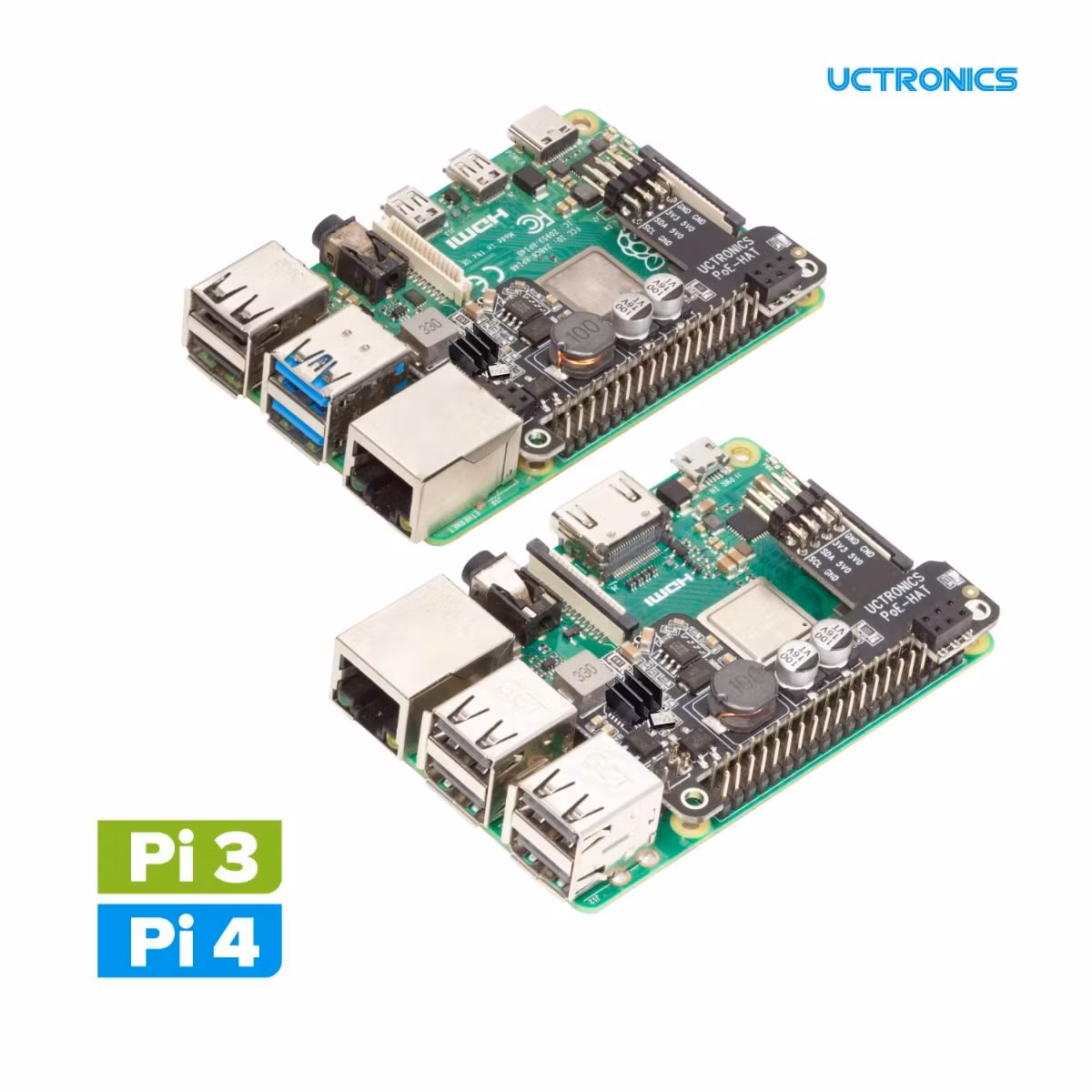 UCTRONICS PoE HAT for Raspberry Pi 4B, IEEE 802.3af-Compliant, 5V 2.5A Mini POE