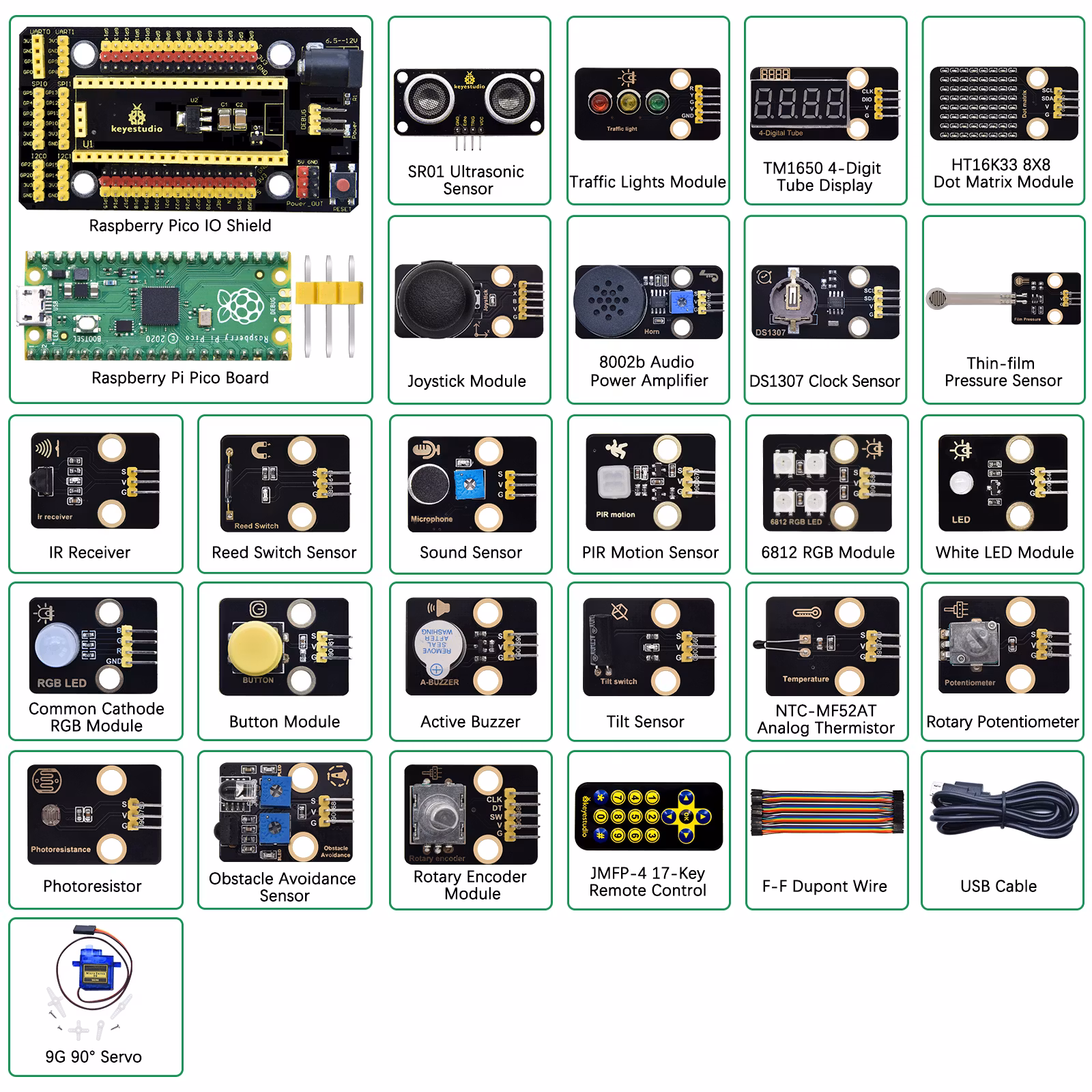 Keyestudio Raspberry Pi Pico 24 in 1 Sensor Learning Kit