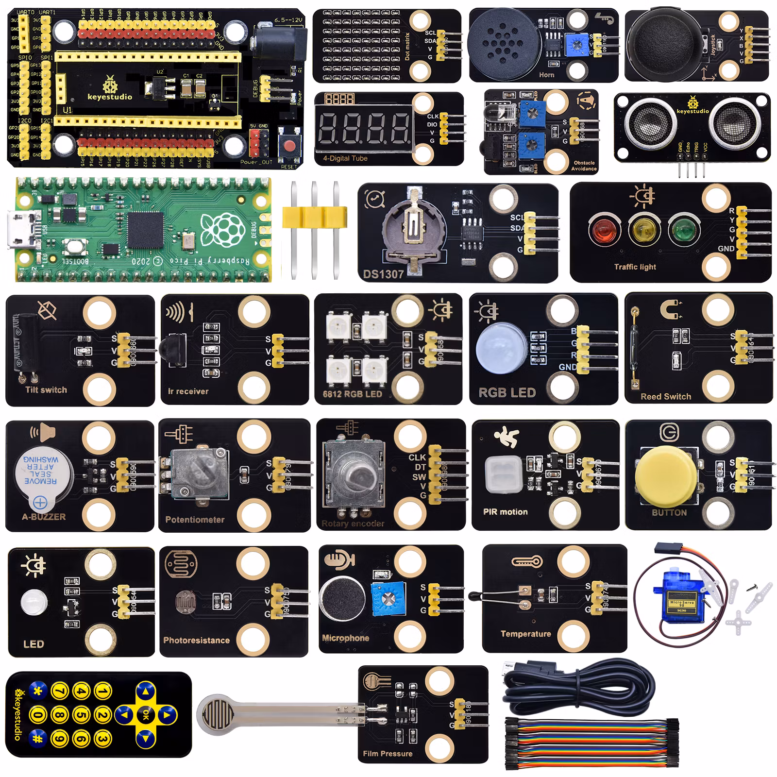 Keyestudio Raspberry Pi Pico 24 in 1 Sensor Learning Kit