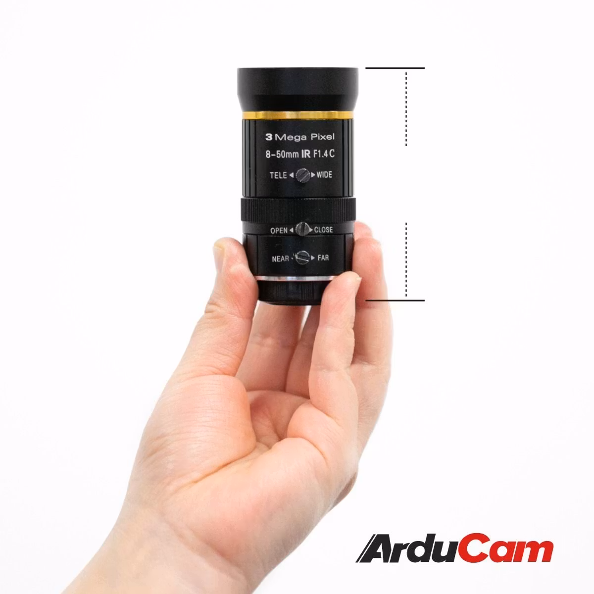 Arducam 8-50mm C-Mount Zoom Lens for IMX477 Raspberry Pi HQ Camera