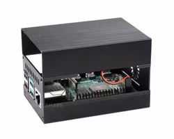 Stripe Aluminum Cooling Case for Raspberry Pi 4, Built-In Active Radiator with Fins
