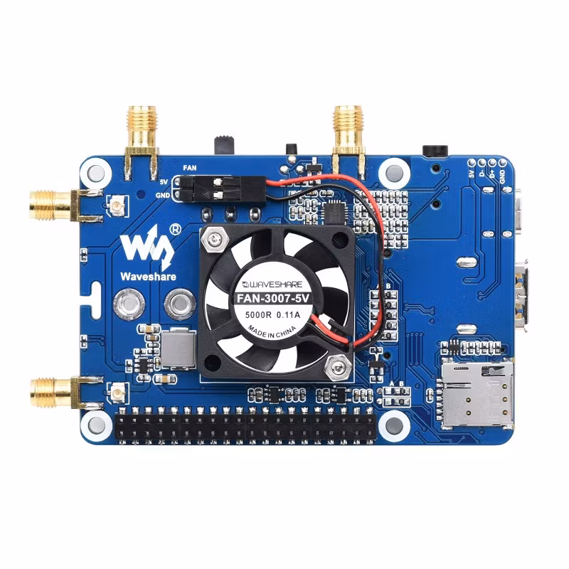 SIM8202G-M2 5G HAT for Raspberry Pi, quad antennas 5G NSA, multi-band, 5G/4G/3G, with case