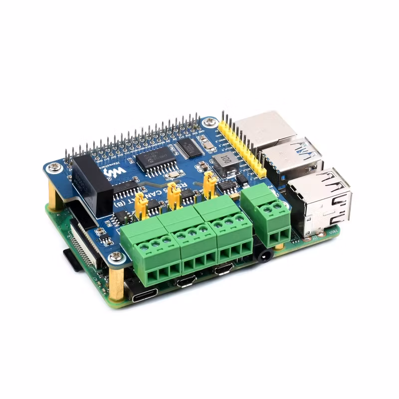Isolated RS485 CAN HAT (B) For Raspberry Pi, 2-Ch RS485 And 1-Ch CAN, Multi Protections