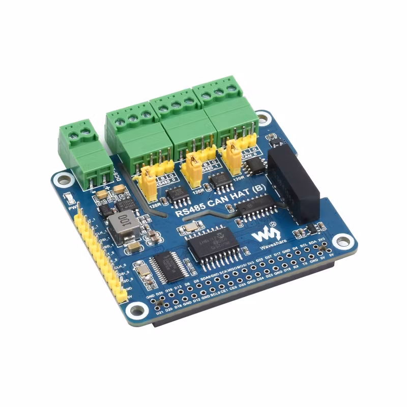 Isolated RS485 CAN HAT (B) For Raspberry Pi, 2-Ch RS485 And 1-Ch CAN, Multi Protections