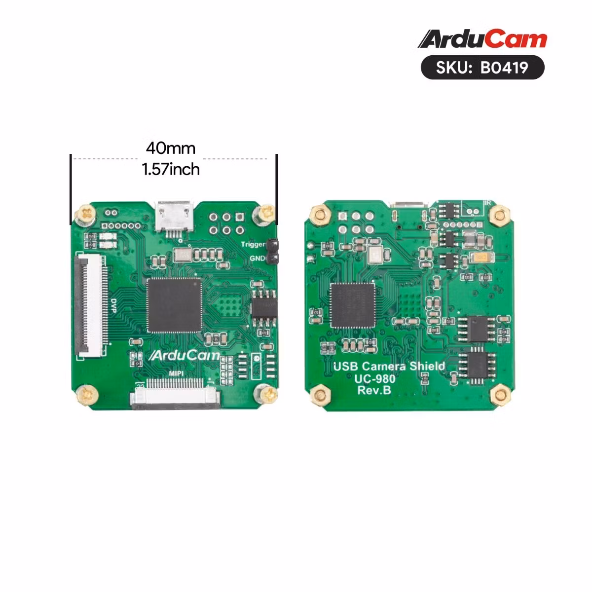 ArduCAM USB2 Camera Shield - Support both MIPI and Parallel Interface Sensors