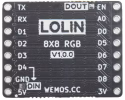 8x8 RGB Shield V1.0.0 for LOLIN D1 S2 C3 mini 64x WS2812B 2020