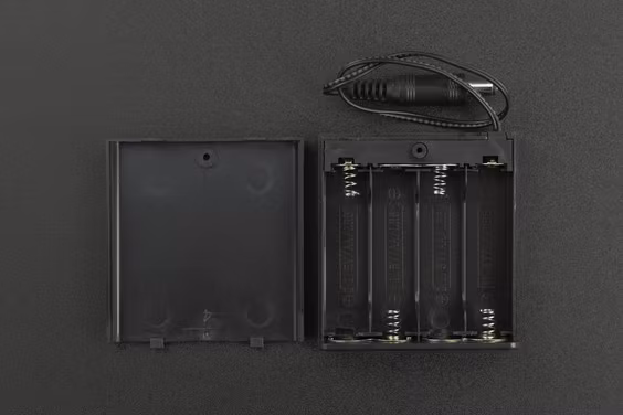 4×AA Battery Holder (with Power Switch, DC2.1 Jack, and Cover)
