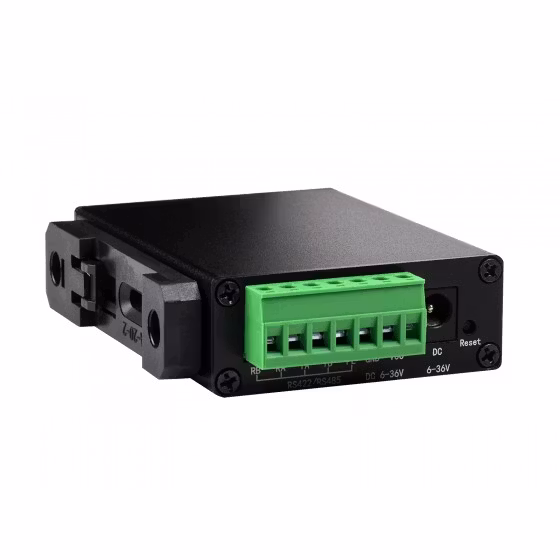 Rail-Mount Serial Server, RS232/485/422 to RJ45 Ethernet Module, TCP/IP to serial, With POE Function