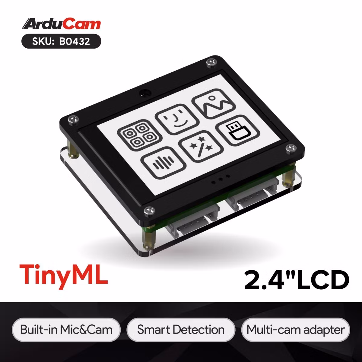 Pico4ML-Pro TinyML Plug-n-Play RP2040 Dev Kit, Multiple SPI Camera Adapter