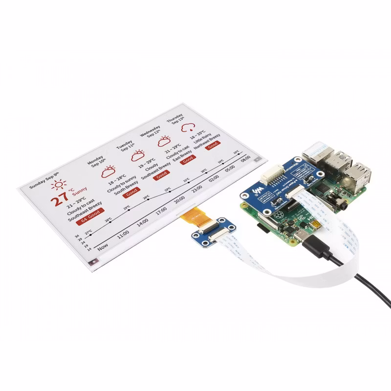 7.5inch HD e-Paper HAT for Raspberry Pi  three colours
