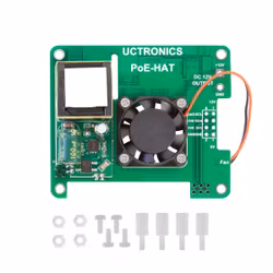 UCTRONICS PoE HAT 5V 3A for Raspberry Pi 4B, 3B+ and 802.3af/at PoE Network, with Cooling Fan