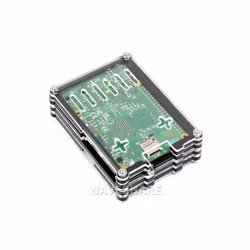 Transparent and Black Acrylic Case for Raspberry Pi 5, Supports installing Official Active Cooler