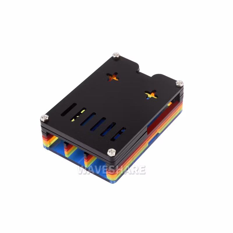 Rainbow Acrylic Case For Raspberry Pi 5, Colorful Translucent Acrylic Case