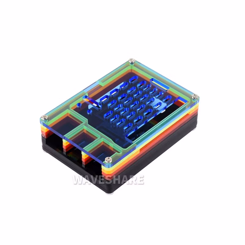 Rainbow Acrylic Case For Raspberry Pi 5, Colorful Translucent Acrylic Case