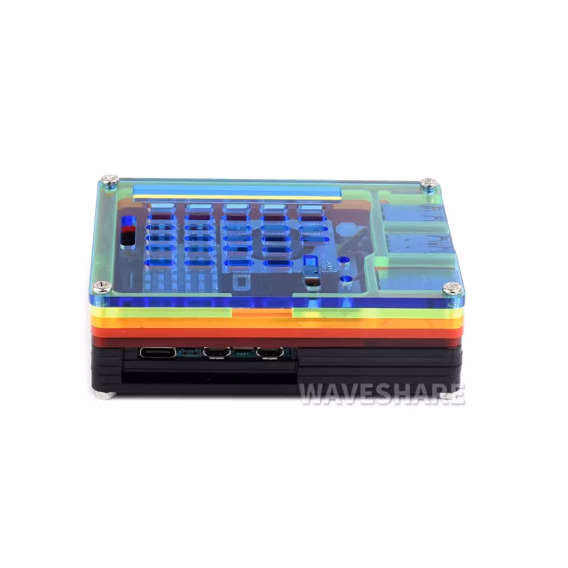 Rainbow Acrylic Case For Raspberry Pi 5, Colorful Translucent Acrylic Case