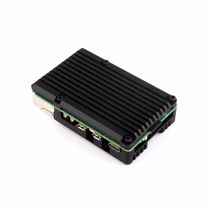 Aluminium Alloy Case (H) for Raspberry Pi 5 With Temperature-Controlled Blower Fan