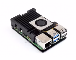 Aluminium Alloy Case (H) for Raspberry Pi 5 With Temperature-Controlled Blower Fan