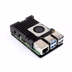 Aluminium Alloy Case (H) for Raspberry Pi 5 With Temperature-Controlled Blower Fan