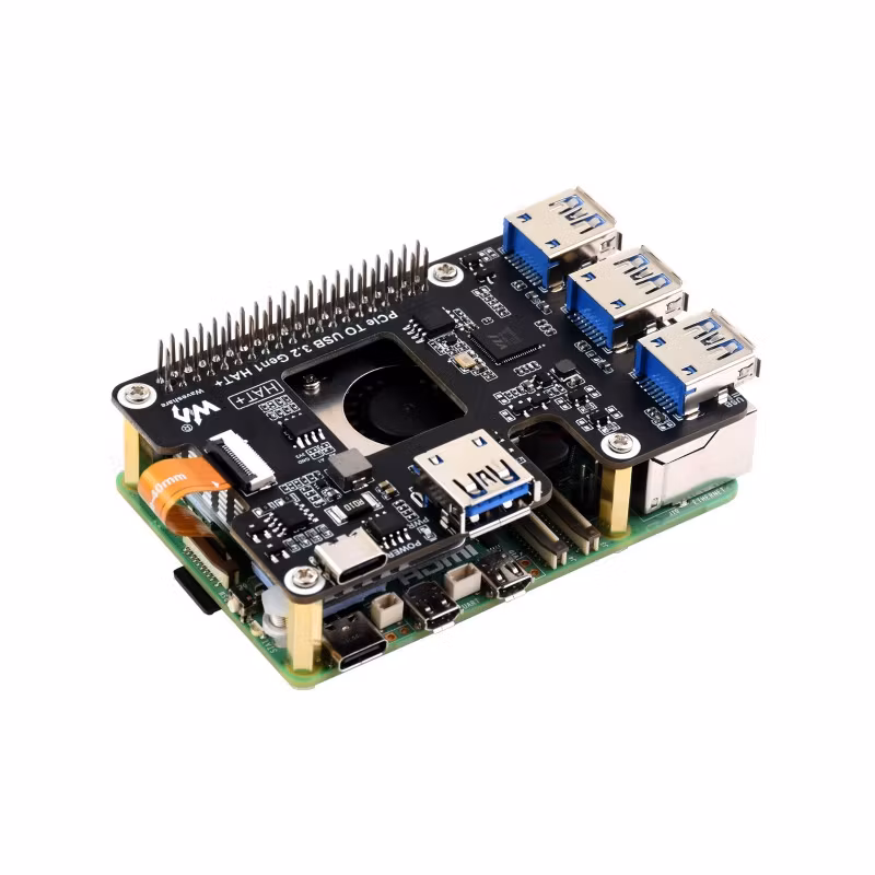 PCIe To USB 3.2 Gen1 HAT for Raspberry Pi 5