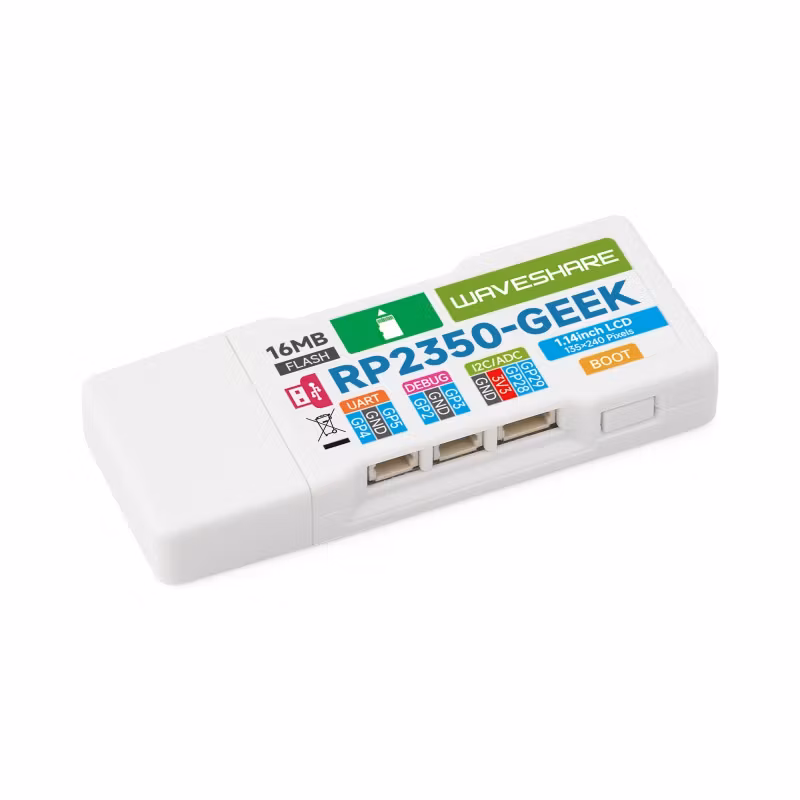 Waveshare RP2350-GEEK Development Board, Based On RP2350 Microcontroller, USB Debugging Downloader