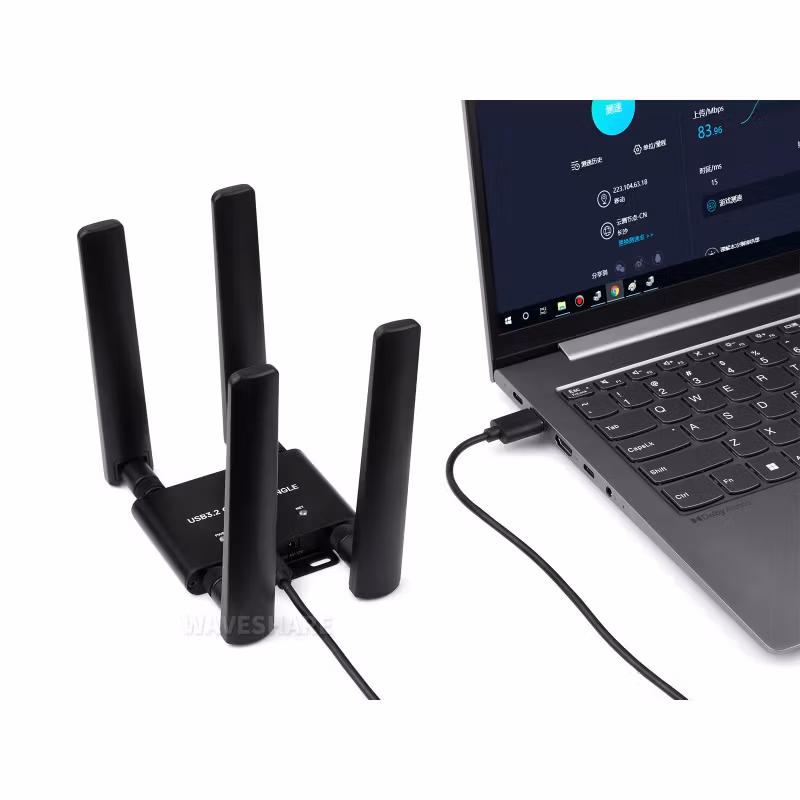 RM530N-GL 5G DONGLE Expansion Board: USB 3.2, Aluminum Alloy Case, Quad Antennas & Global 5G Support
