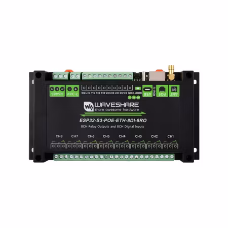 Industrial 8-Channel ESP32-S3 POE WiFi Relay Module with Isolated CAN & Dual-Core Processor