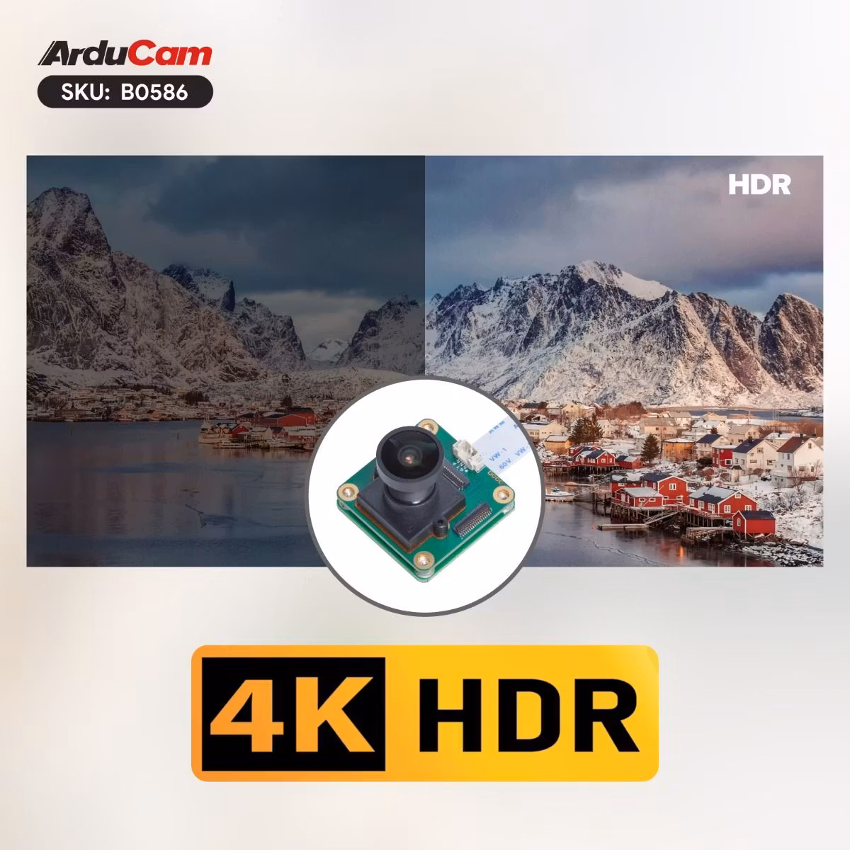 Arducam 4K HDR High Framerate MIPI Camera with onboard ISP for NVIDIA Jetson Orin Nano/NX