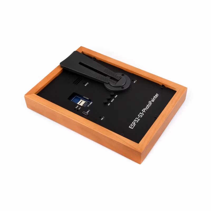 ESP32-S3 PhotoPainter 7.3-Inch E6 Full-Color E-Paper Display with Solid Wood Photo Frame | Ultra-Long Standby | 800×480 Resolution | Built-in Battery
