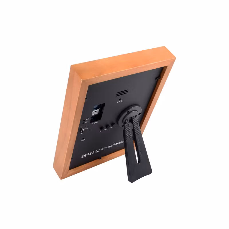 ESP32-S3 PhotoPainter 7.3-Inch E6 Full-Color E-Paper Display with Solid Wood Photo Frame | Ultra-Long Standby | 800×480 Resolution | Built-in Battery