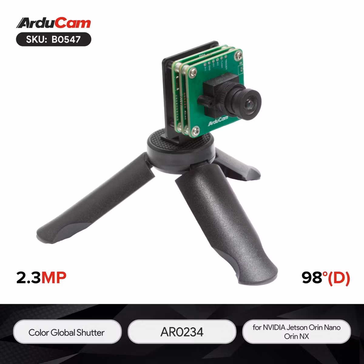 Arducam xISP - Swift, Pre-tuned ISP, Global shutter 2.3MP MIPI Camera for NVIDIA® Jetson™ ORIN™ NX / Orin™ Nano / Renesas RZ/V2H
