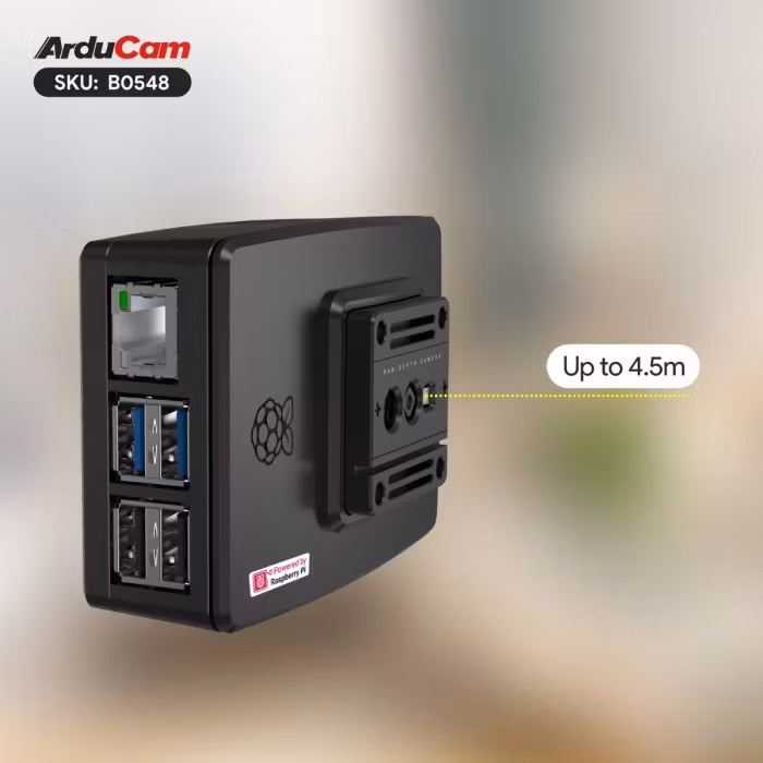 1% Precision RGB‑D ToF Camera – All‑in‑One AI‑Ready Kit with Raspberry Pi 5 (Arducam T2)