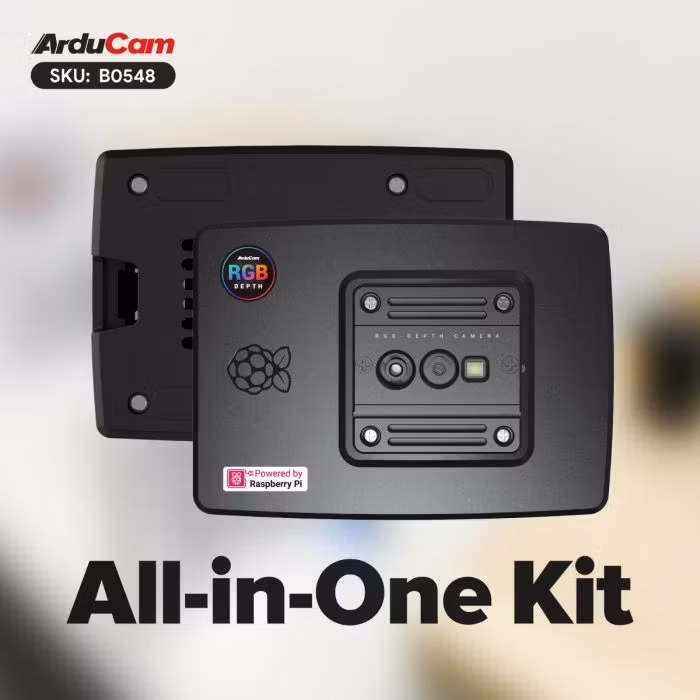 1% Precision RGB‑D ToF Camera – All‑in‑One AI‑Ready Kit with Raspberry Pi 5 (Arducam T2)
