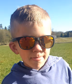 Suntique® Solisarna - Svart med orange spegelglas