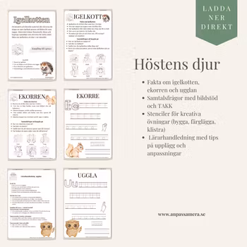 Höstens djur - arbetsmaterial