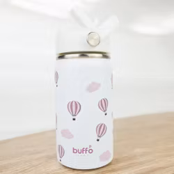 Sugrörsflaska rostfritt stål – Pink Balloon