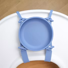 Barnskål med sugpropp och spännband - Buffo Blue