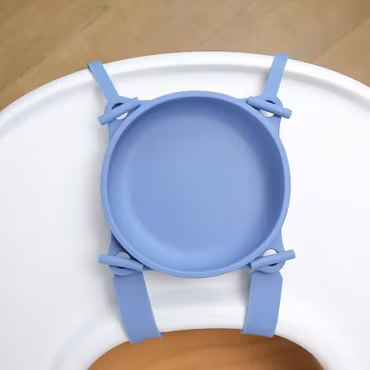 Barnskål med sugpropp och spännband - Buffo Blue