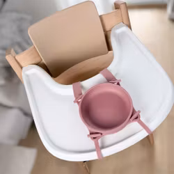 Barnskål med sugpropp och spännband - Dusty Pink