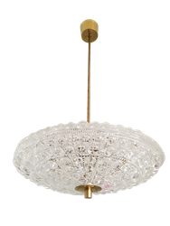 Orrefors Glass Crystal Chandelier 'Flying Saucer' by Carl Fagerlund