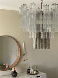 Murano Chandelier 'Tubular'. Medium Size. Mixed Glasses.